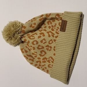 Womens Hurley Vermont Pom Beanie animal print